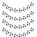 Soccer theme party banner set with multiple black and white football patterns decorations - Football