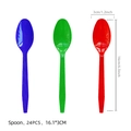 Set di 24 cucchiai di plastica colorati blu, verde e rosso per decorazione festa calcio - Cucchiai di Plastica