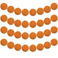 Set of 4 basketball party banners featuring 8 orange and black paper circular pendants each - Basketball / Set of 8