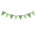 Banderole de fanions de football avec motifs rayés vert et blanc pour fête - Banderole de Fanion de Football