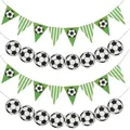 Kit de bannières de fête football avec fanions verts et motifs de ballons de foot - Ensemble Bannière et Fanions