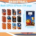 Set di 12 taccuini a spirale a tema basket con motivi sportivi, misura 10x6cm l'uno - Stile Basket