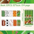 Set di 10 mini taccuini a spirale con motivi sportivi per bambini e articoli di cancelleria - Stile Combo Sportivo Super Bowl