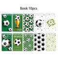 Set di 10 taccuini a spirale con grafiche di campi da calcio, trofei e reti da porta - Stile Calcio Verde