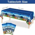Rechteckige Sport-Geburtstagstischdecke mit Fußball- und Basketball-Motiven - Tischdecke 1 Stück 137 X 274 Cm
