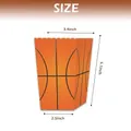 Boîte à pop-corn orange thème basket pour fête sportive avec dimensions indiquées - Style Basket-ball