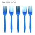 Blue plastic party forks pack of 10 with non-slip texture for birthday celebrations - Blue Forks (10pcs)