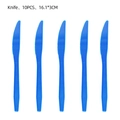Set of 10 disposable blue plastic knives for Roblox themed birthday party table settings - Blue Knives 10pcs