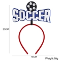 Serre-tête foot avec lettres SOCCER en feutre blanc et motif ballon pour fans - Style de Football SOCCER Bleu