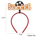 Soccer themed headband with red fabric base and white SOCCER lettering for party fans - Yellow SOCCER Football Style