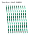 Grüne Papierstrohhalme mit Fußballmotiv für Kindergeburtstage, 10er-Packung - Papierstrohhalm / 10er Pack / Grün