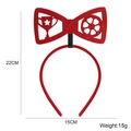 Red 2026 World Cup headband with football and trophy felt bow, 22cm x 15cm size - Bowknot Style