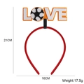 Red 2026 soccer party headband with LOVE lettering and football icons for fans - Love Style