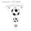 Soccer themed party pennant banner with football patterns, set of 10 pieces 20x29cm - Pennant Banner (10 Pack)