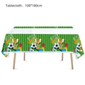 Green soccer themed disposable tablecloth with trophy and GOAL print, 108x180cm - New Soccer Tablecloth (108*180cm)