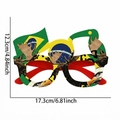 Brazil flag themed party glasses for soccer fans with moose and eagle design - Brazil Style