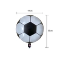 Soccer ball shaped foil balloon for party decoration measures 44cm wide and 50cm high - Soccer Foil Balloon