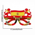 Spanish flag soccer party glasses with lion and eagle motifs measuring 17.3cm x 12.3cm - Spain Style