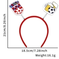 Red 2026 World Cup soccer headband with spring-loaded shields and trophy charms - Croatia Team Badge Style
