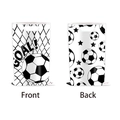 Soccer themed gift bags with Goal text and ball pattern on white pearlescent film - White Soccer Theme Gift Bags (10 Pieces)