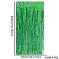 Green foil fringe curtain for soccer party decor, size 100x200cm and 60g weight - 1*2 Meters / Laser Green
