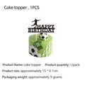 Soccer themed Happy Birthday cake topper sign for sports birthday party decoration - Large Cake Topper 1P