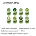 24-piece football theme cupcake toppers for birthday party with trophy and goal motifs - Cupcake Toppers (24 Pack)