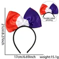Serre-tête grand nœud en satin style drapeau français pour supporters et accessoires - Style France
