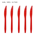 Pack de 10 cuchillos de plástico rojos desechables para fiesta de la Copa Mundial - Cuchillos de Navidad rojos