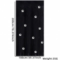 Rideau à franges noir avec motifs football pour décor de fête sportive, 100x200 cm - Noir Brillant / 1x2 Mètres
