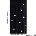 Rideau à franges noir avec motifs de football pour décorations de fête de club - Noir Brillant / 1x2.5 Mètres