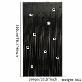 Rideau à franges noir avec motifs football pour fond de fête, taille 100x200cm - Noir Laser / 1x2 Mètres