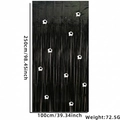 Rideau de franges noir avec motifs football décor de fête 100x250cm pour fans de soccer - Noir Laser / 1x2.5 Mètres