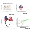 Set de animador USA de 4 piezas con diadema de bandera, pin, pegatinas y silbato - EE. UU. Hombres Aficionado (Broche)