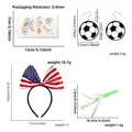 Set de accesorios para fans de fútbol 2026 con diadema de lazo y pendientes de balón - EE. UU. Mujeres Aficionado (Pendientes)