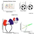 Set de supporter de football avec bandeau bleu blanc rouge et accessoires - France Femmes Supporter (Boucles d'Oreilles)