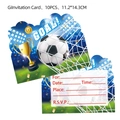 Set di 10 inviti per festa a tema calcio con grafiche di porte e trofei per bambini - Biglietti d'invito per feste
