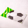 Soccer themed party gift bag featuring green diagonal stripes and handle cutout - Gift Bag / 10 Pieces Pack