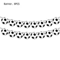Soccer party banner with 8 pieces of black and white football shaped paper pendants - Soccer Banner