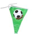 Green soccer themed party bunting flags featuring football field design for birthday decoration - Bunting Flag / 1 Piece