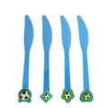 Set of four blue football themed disposable plastic knives for birthday party supplies - Plastic Knives / 10 Pieces Pack