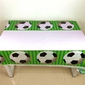 Disposable green soccer theme tablecloth with striped football pattern for birthday party - Tablecloth (Soccer) / 1 Piece