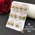 Charming 18k gold plated cat earrings with white enamel and secure hoop closure - 18K Gold Plated Enamel Cat Hoop Earrings Set
