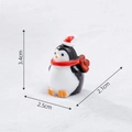 Miniature Christmas penguin figurine with red hat and scarf, resin ornament 3.4cm tall - Penguin with Red Scarf