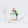 Miniature Christmas penguin figurine with red hat and green scarf, 3.4cm resin ornament - Penguin with Green Scarf