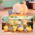 Orange office cat figurine set with 6 regular styles and 1 hidden velvet texture model - A146 Orange Cat's Work Diary Box 6 / Full Box Set