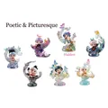 Set of seven cartoon orange cat resin figurines in various poses with artistic accessories - -261 Poetic And Picturesque Box 6 / Whole Box