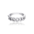 Anillo de eslabones cubanos en plata de ley 925 con pavé completo de circonitas - Plateado / US 6