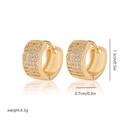 Detailed view of gold plated hoop earrings with zircon pave and 1.3cm size dimensions - EH239