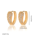 Gold plated hoop earrings with cubic zirconia inlay featuring secure click closure - Eh237